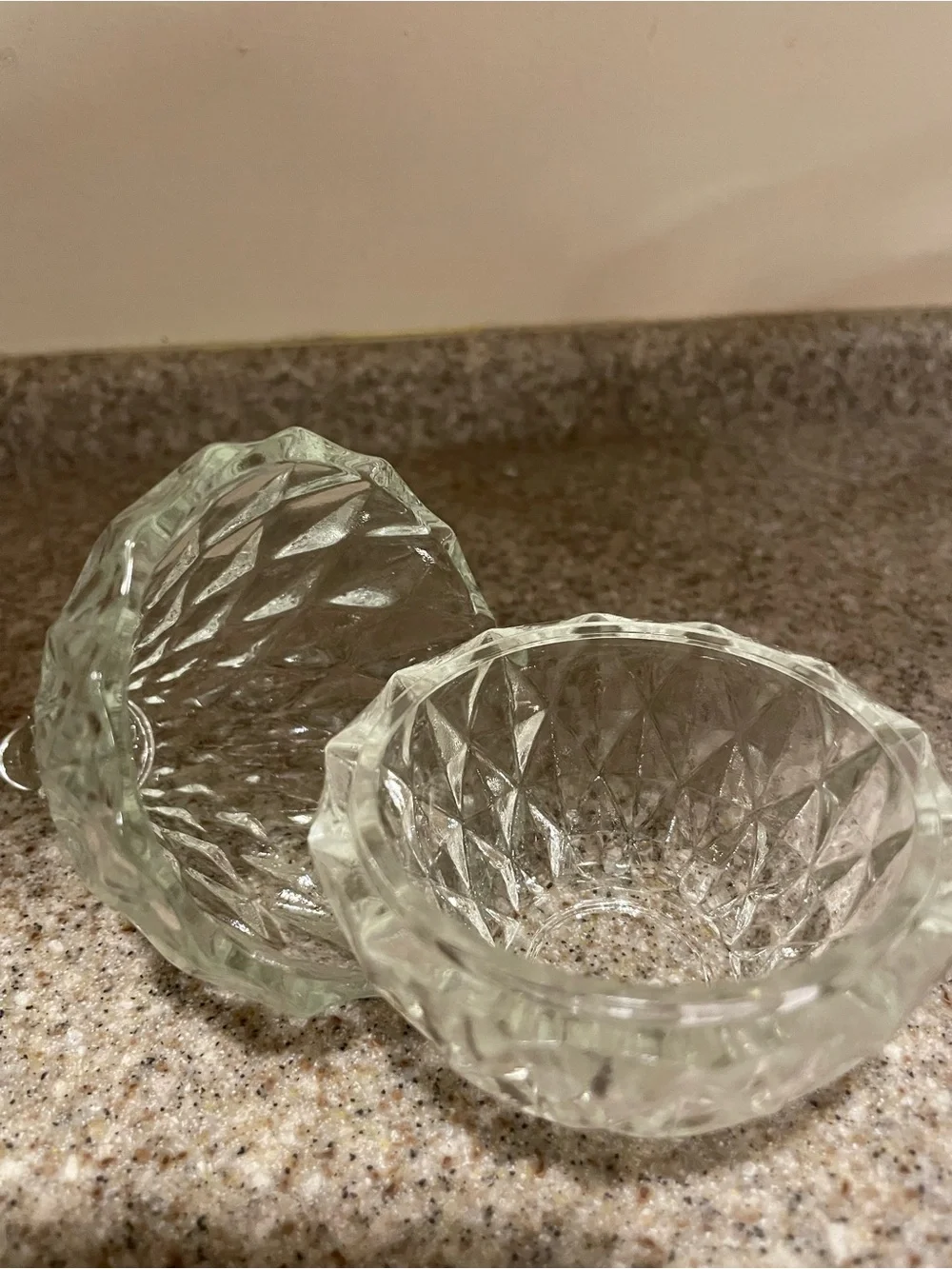 Textured Clear Glass Trinket Jar - Home Accents Vases